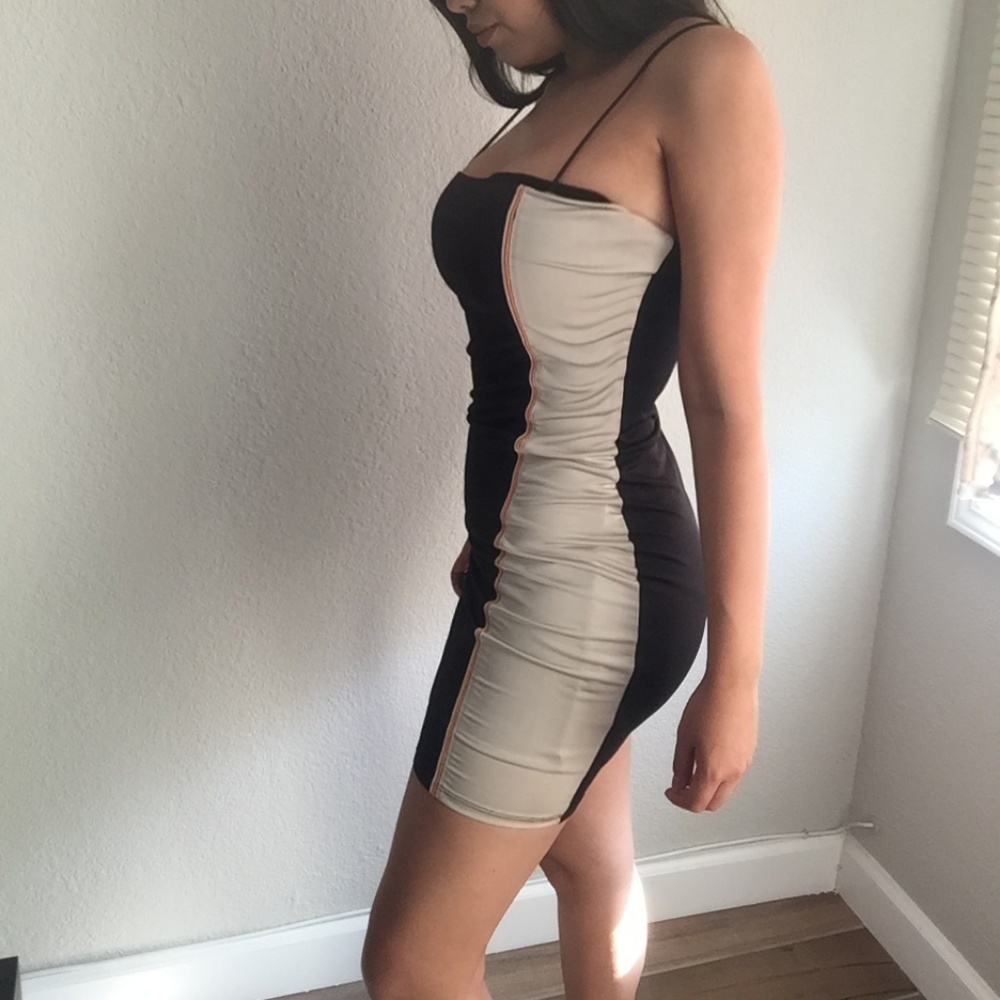 BlacK DollsKill Dress With Stripe on the Side Club